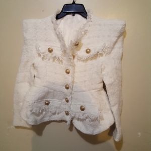 BOLD SHOULDER TWEET BLAZZER + SHORTS SET.